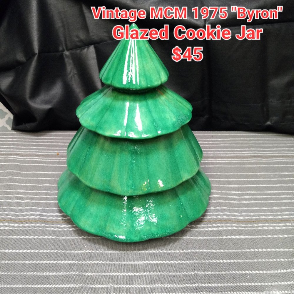 VINTAGE "1975 BYRON" GLAZED COOKIE JAR